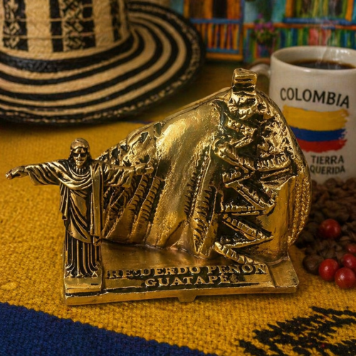 Miniatura Metálica "Peñón de Guatapé y Cristo" - Souvenir de Colombia