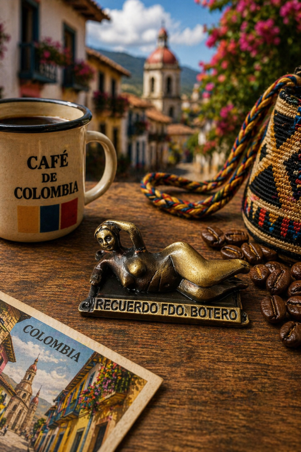 Escultura Souvenir "Figura Femenina Recostada" - Colección Colombia