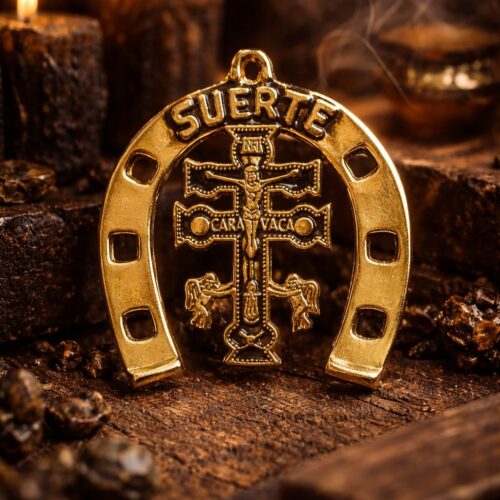 Talismán Herradura De La Suerte Con Cruz de Caravaca
