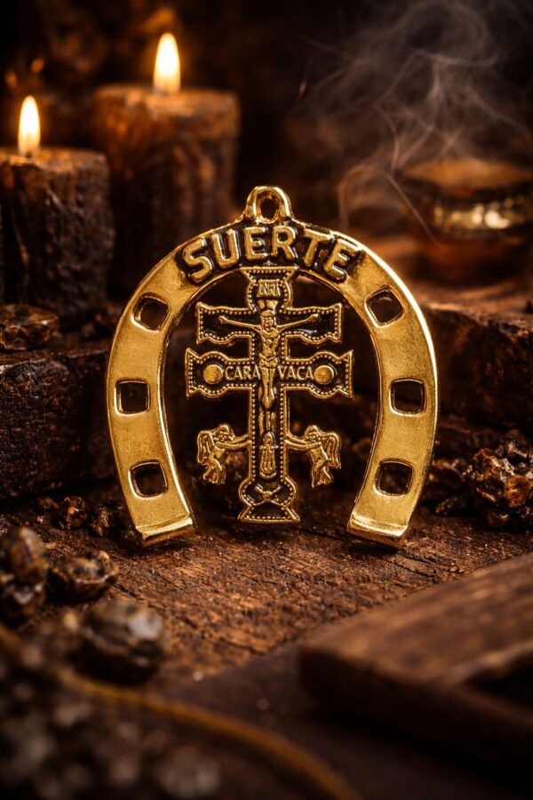 Talismán Herradura De La Suerte Con Cruz de Caravaca