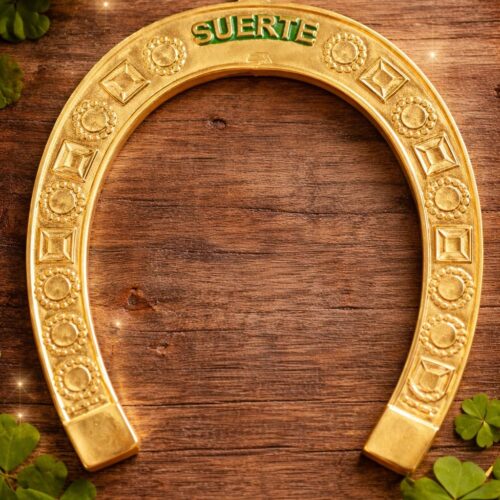 Herradura de la Suerte Decorada – Talismán de Prosperidad