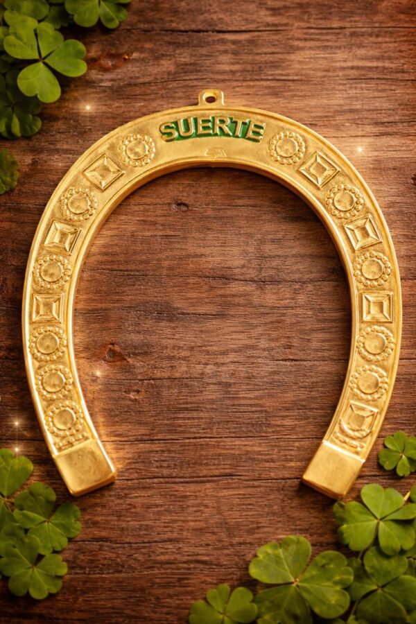Herradura de la Suerte Decorada – Talismán de Prosperidad