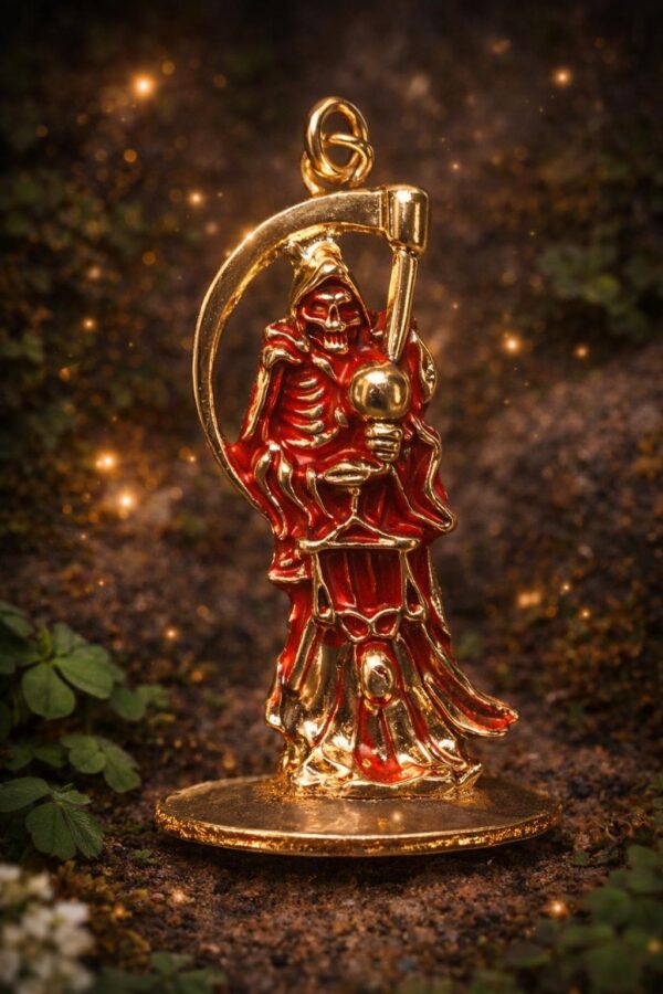 Figura de la Santa Muerte con Guadaña y Esfera
