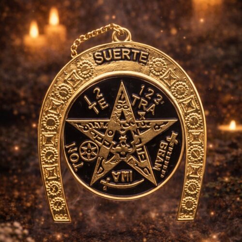 Herradura Esotérica con Estrella Pentagrama – Talismán de Protección y Suerte