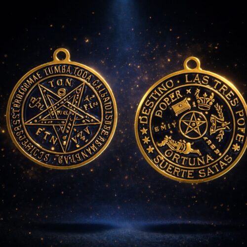 Medalla Esotérica Doble Cara – Protección, Fortuna y Poder