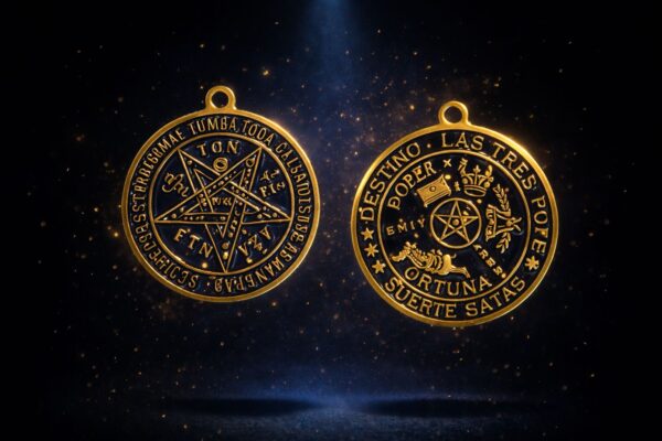 Medalla Esotérica Doble Cara – Protección, Fortuna y Poder