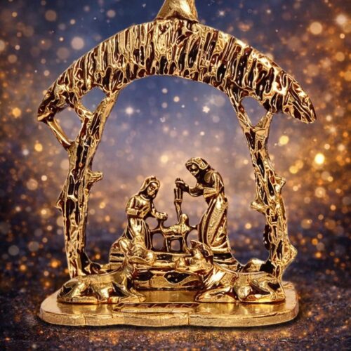 Pesebre en Metal con Estructura de Arco y Estrella Superior