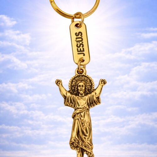Resurrección Dorada: Llavero de Fe y Victoria