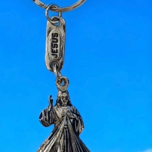 Llavero Protección Divina en Metal Envejecido