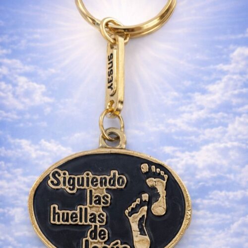 Llavero "Caminar de Fe: Siguiendo Sus Huellas"