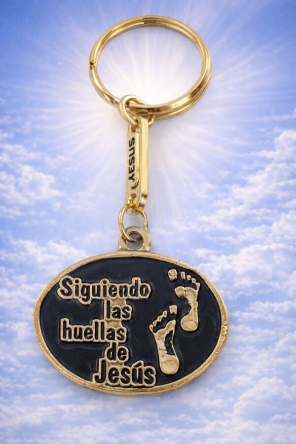 Llavero "Caminar de Fe: Siguiendo Sus Huellas"